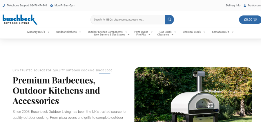 Screenshot of Buschbeck Outdoor Living website