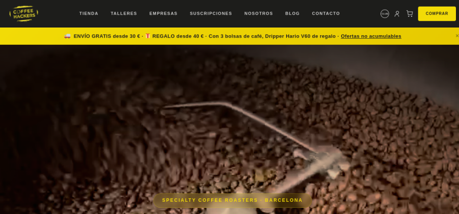 Screenshot of The Coffee Hackers website