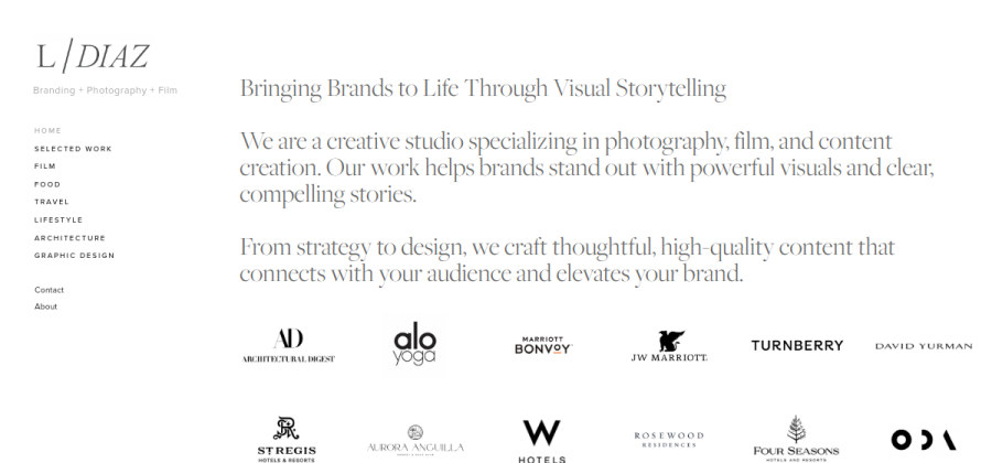 Screenshot of Leo Diaz Design website