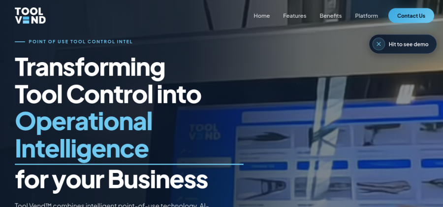 Screenshot of Tool Vend website